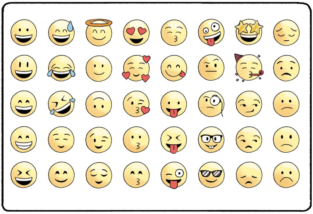 a grid of 40 emojis